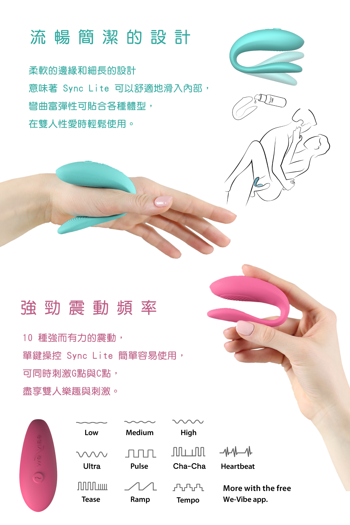 We-Vibe Lite 藍牙雙人共震器 外型設計及震動介紹